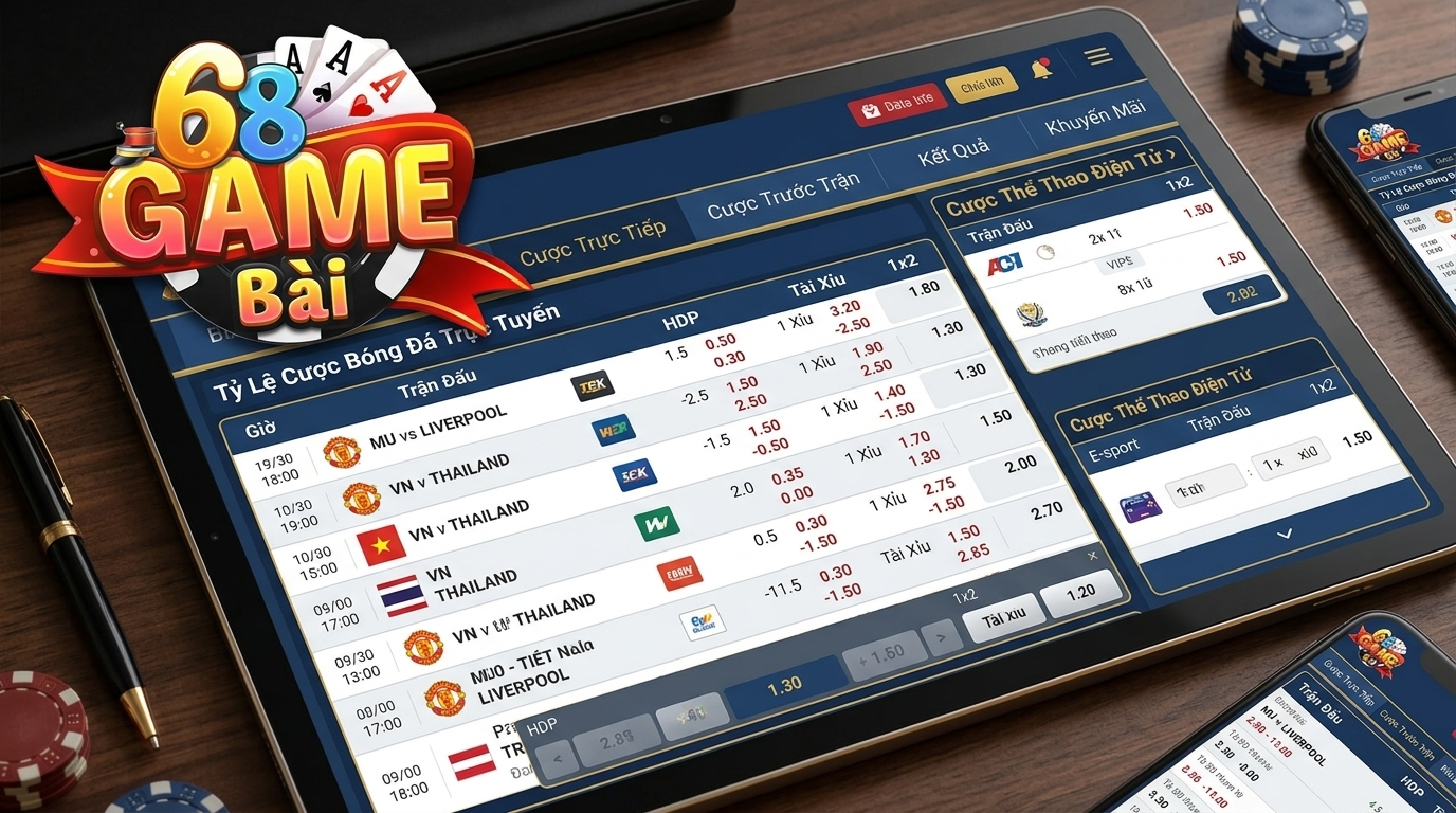 Theo dõi biến động tỷ lệ kèo nhà cái tại 68gamebai